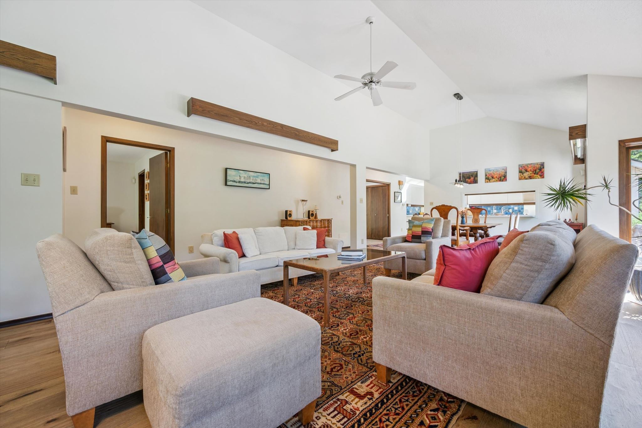 The principal room, dining and kitchen beyond